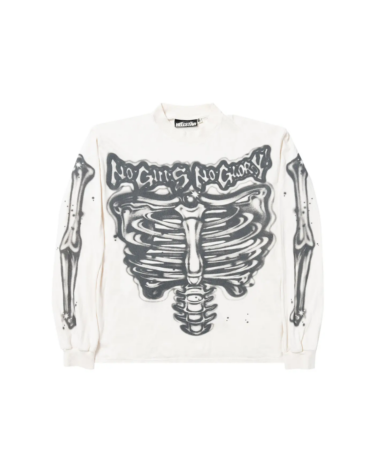 HELLSTAR AIRBRUSHED BONES L/S ‘WHITE’