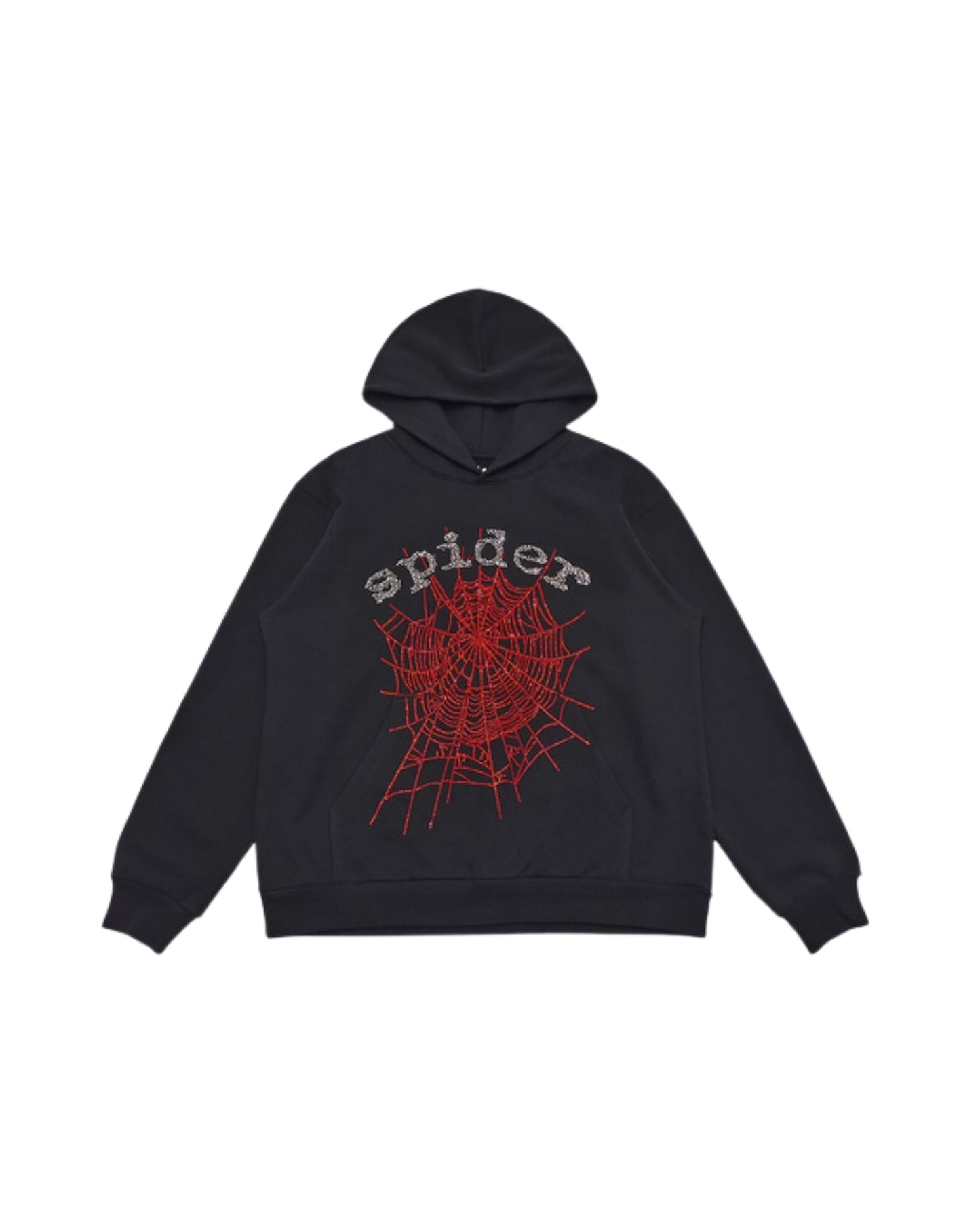 SP5DER OG RHINESTONE LOGO HOODIE ‘BLACK’