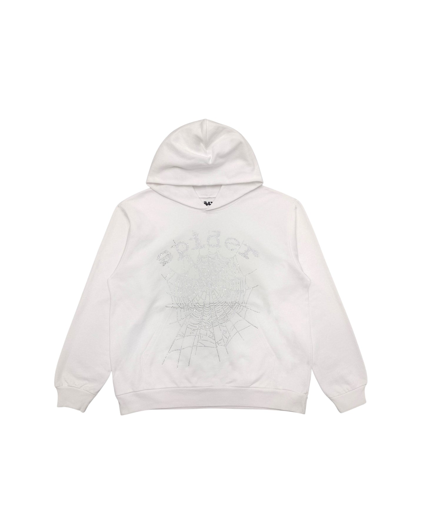 SP5DER OG RHINESTONE LOGO HOODIE ‘WHITE’